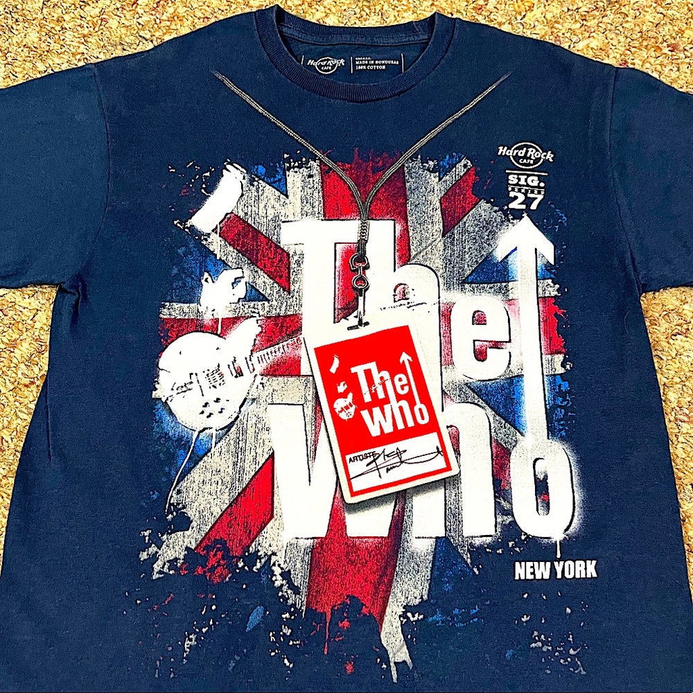 🎸 '18 The Who Band Hard Rock Cafe New York Signature Series 27-2 Side Navy Tee